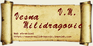 Vesna Milidragović vizit kartica